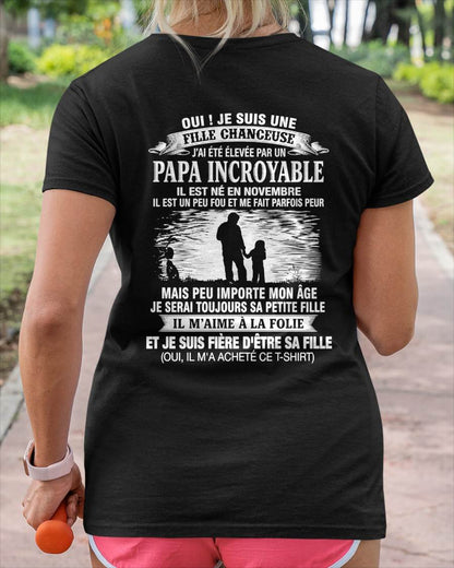 NOVEMBRE - FILLE CHANCEUSE - ÉLEVÉE PAR UN PAPA INCROYABLE - CADEAU PARFAIT DE PAPA À SA FILLE - LUAN11 (SKU2609-08-11)