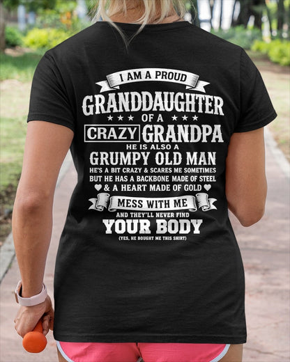 LUAN00 - I AM A PROUD GRANDDAUGHTER OF A CRAZY GRANDPA - Birthday Gift From Grandpa - (SKU2606-67-00)