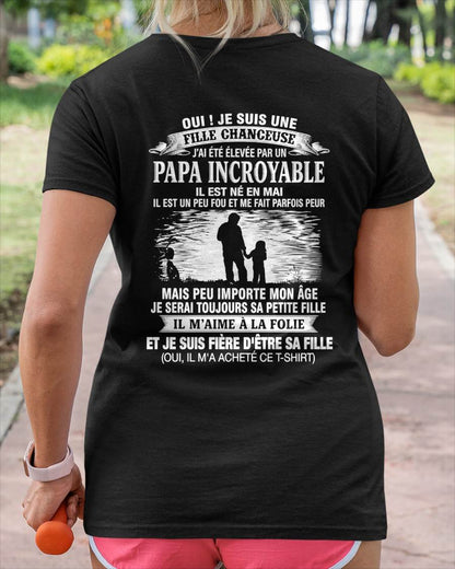 MAI - FILLE CHANCEUSE - ÉLEVÉE PAR UN PAPA INCROYABLE - CADEAU PARFAIT DE PAPA À SA FILLE - LUAN05 (SKU2609-08-05)