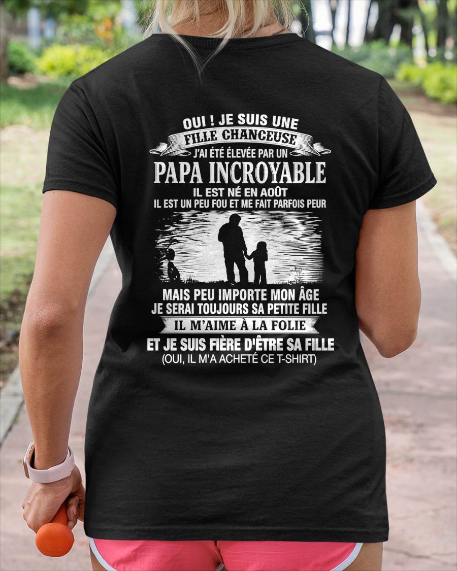 AOÛT - FILLE CHANCEUSE - ÉLEVÉE PAR UN PAPA INCROYABLE - CADEAU PARFAIT DE PAPA À SA FILLE - LUAN08 (SKU2609-08-08)