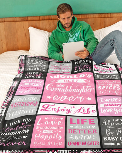 TO MY GRANDDAUGHTER - GIFT FOR GRANDDAUGHTER - Sherpa Fleece Blanket From Grandparent (SKUB-NINA-07)