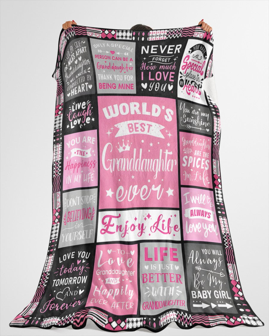 TO MY GRANDDAUGHTER - GIFT FOR GRANDDAUGHTER - Sherpa Fleece Blanket From Grandparent (SKUB-LUAN-07)