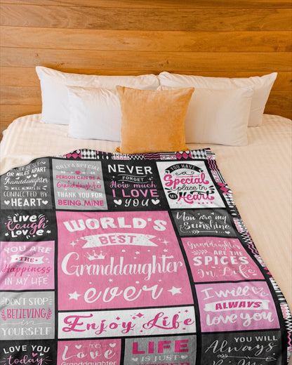 TO MY GRANDDAUGHTER - GIFT FOR GRANDDAUGHTER - Sherpa Fleece Blanket From Grandparent (SKUB-NINA-07)