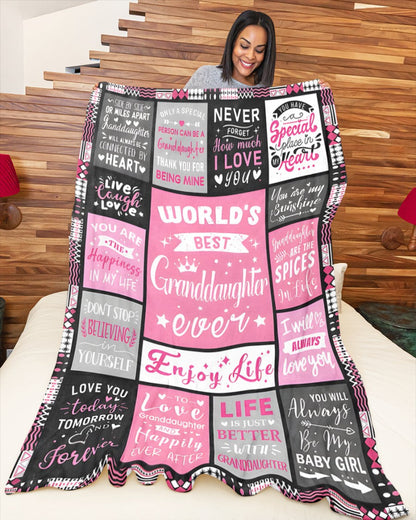 TO MY GRANDDAUGHTER - GIFT FOR GRANDDAUGHTER - Sherpa Fleece Blanket From Grandparent (SKUB-NINA-07)