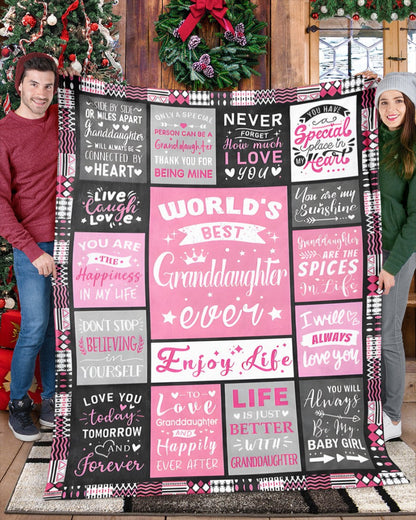 TO MY GRANDDAUGHTER - GIFT FOR GRANDDAUGHTER - Sherpa Fleece Blanket From Grandparent (SKUB-LUAN-07)