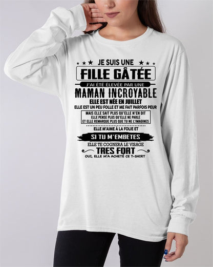 JUILLET - T-SHIRT JE SUIS UNE FILLE CHANCEUSE – CADEAU TOUCHANT DE MAMAN INCROYABLE - frLUAN07 (SKU26T-0190-07)