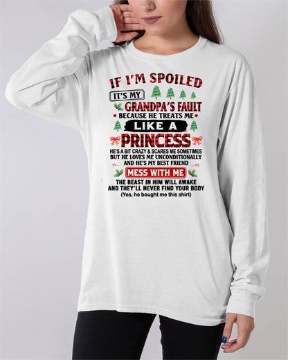 SPOILED GRANDDAUGHTER - PERFECT CHRISTMAS GIFT FOR GRANDDAUGHTER - GIFT FROM GRANDPA - LUAN00 (SKU10-180-00)