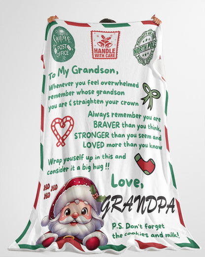 BLANKET FOR GRANDSON – COMFORT & WARMTH GIFT FROM GRANDPA  Sherpa Fleece Quilt Blanket LUAN00 (SKUB10-182)