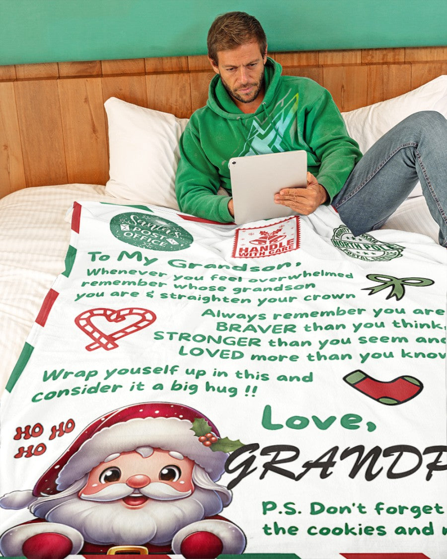 BLANKET FOR GRANDSON – COMFORT & WARMTH GIFT FROM GRANDPA  Sherpa Fleece Quilt Blanket LUAN00 (SKUB10-182)