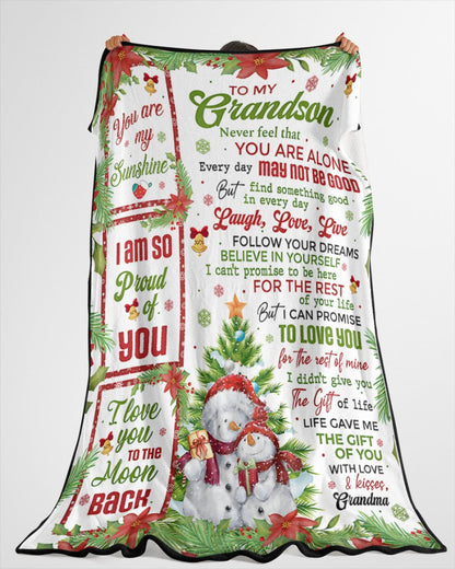 BLANKET FOR GRANDSON – COMFORT & WARMTH CHRISTMAS GIFT FROM GRANDMA  Sherpa Fleece Quilt Blanket LUAN00 (SKUB10-183)