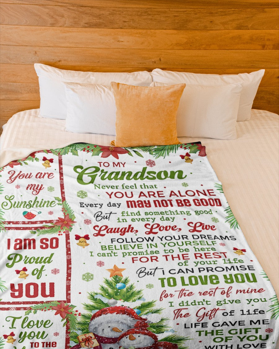 BLANKET FOR GRANDSON – COMFORT & WARMTH CHRISTMAS GIFT FROM GRANDMA  Sherpa Fleece Quilt Blanket LUAN00 (SKUB10-183)