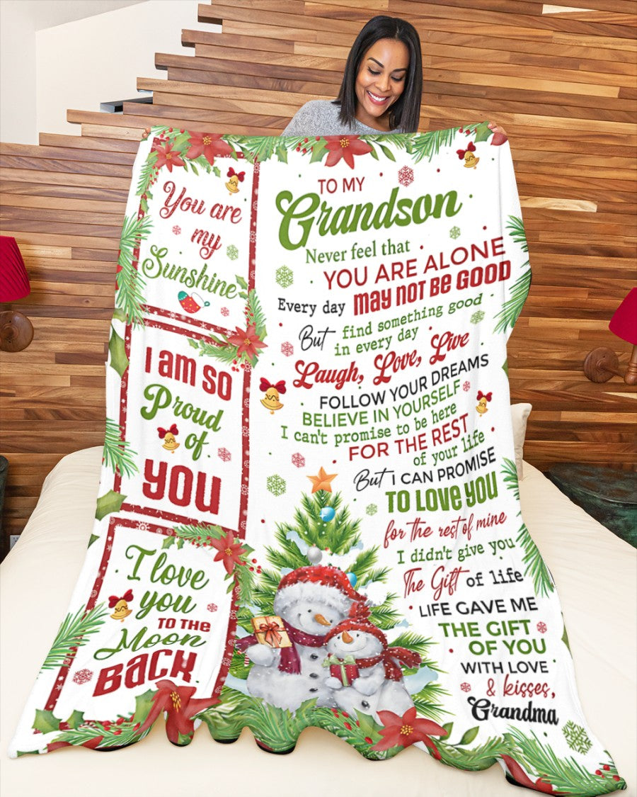 BLANKET FOR GRANDSON – COMFORT & WARMTH CHRISTMAS GIFT FROM GRANDMA  Sherpa Fleece Quilt Blanket LUAN00 (SKUB10-183)