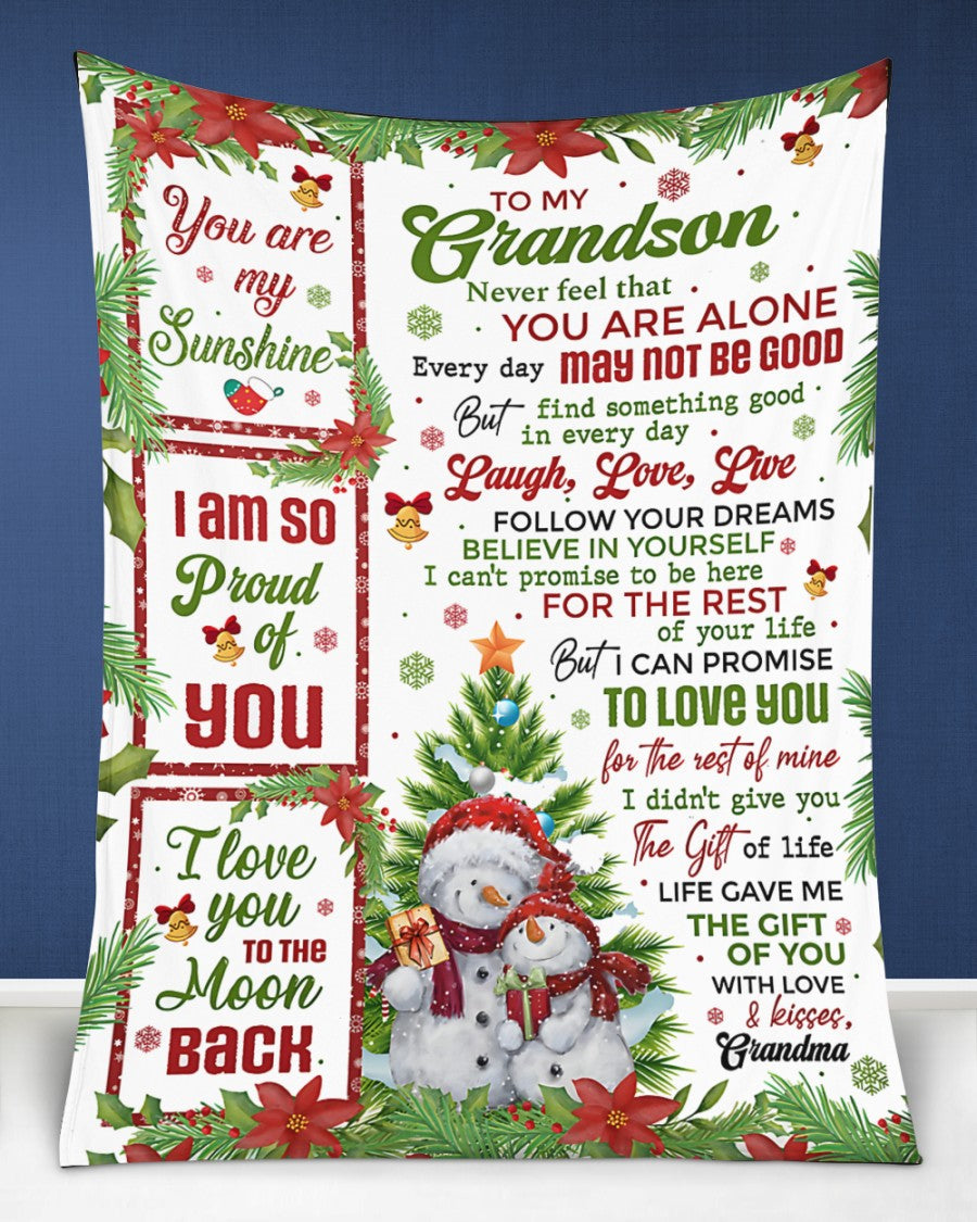 BLANKET FOR GRANDSON – COMFORT & WARMTH CHRISTMAS GIFT FROM GRANDMA  Sherpa Fleece Quilt Blanket LUAN00 (SKUB10-183)
