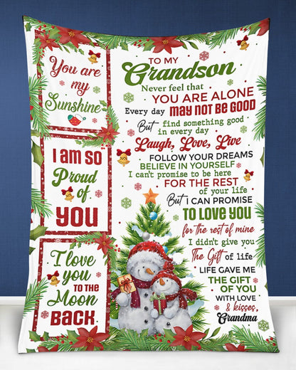 BLANKET FOR GRANDSON – COMFORT & WARMTH CHRISTMAS GIFT FROM GRANDMA  Sherpa Fleece Quilt Blanket LUAN00 (SKUB10-183)