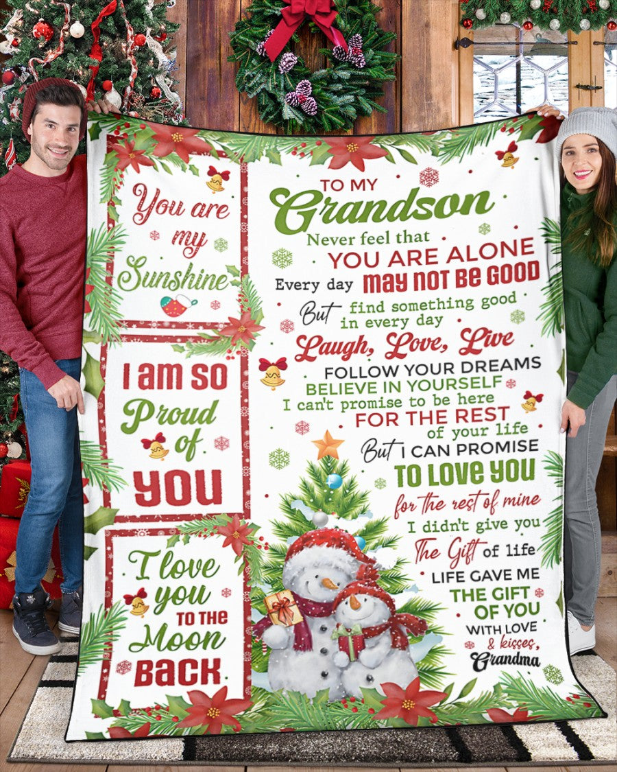 BLANKET FOR GRANDSON – COMFORT & WARMTH CHRISTMAS GIFT FROM GRANDMA  Sherpa Fleece Quilt Blanket LUAN00 (SKUB10-183)