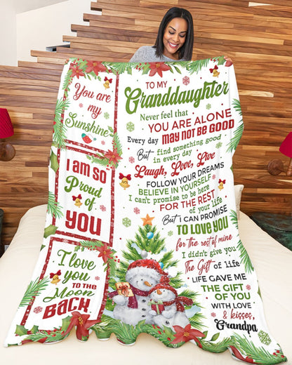 BLANKET FOR GRANDDAUGHTER – COMFORT & WARMTH CHRISTMAS GIFT FROM GRANDPA  Sherpa Fleece Quilt Blanket LUAN00 (SKUB10-184)