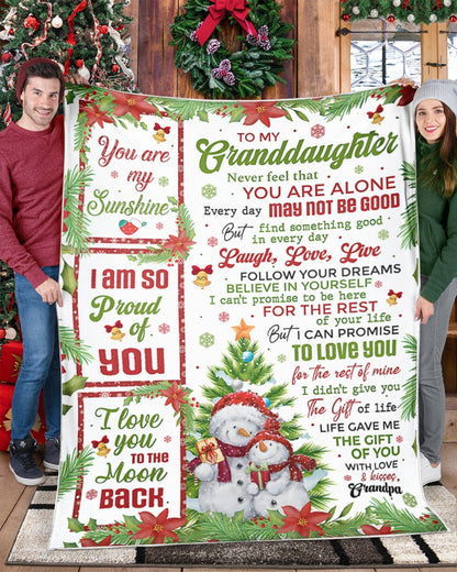 BLANKET FOR GRANDDAUGHTER – COMFORT & WARMTH CHRISTMAS GIFT FROM GRANDPA  Sherpa Fleece Quilt Blanket LUAN00 (SKUB10-184)