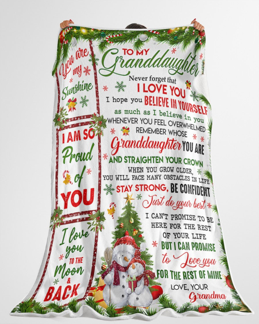 BLANKET FOR GRANDDAUGHTER – COMFORT & WARMTH CHRISTMAS GIFT FROM GRANDMA  Sherpa Fleece Quilt Blanket LUAN00