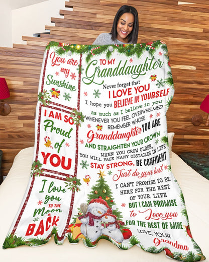 BLANKET FOR GRANDDAUGHTER – COMFORT & WARMTH CHRISTMAS GIFT FROM GRANDMA  Sherpa Fleece Quilt Blanket LUAN00