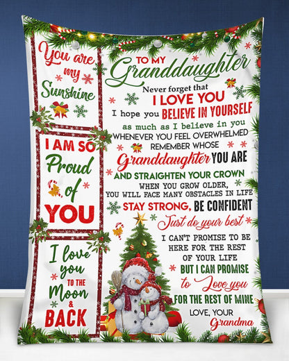 BLANKET FOR GRANDDAUGHTER – COMFORT & WARMTH CHRISTMAS GIFT FROM GRANDMA  Sherpa Fleece Quilt Blanket LUAN00