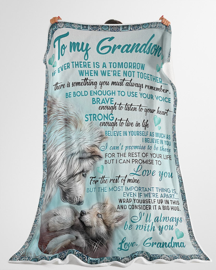BLANKET FOR GRANDSON – COMFORT & WARMTH GIFT FROM GRANDMA  Sherpa Fleece Quilt Blanket LUAN00 (SKUB06-109)