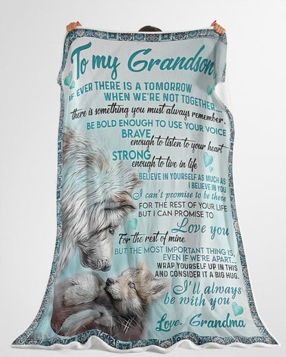 BLANKET FOR GRANDSON – COMFORT & WARMTH GIFT FROM GRANDMA  Sherpa Fleece Quilt Blanket LUAN00 (SKUB06-109)