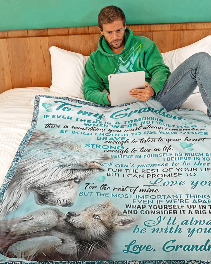 BLANKET FOR GRANDSON – COMFORT & WARMTH GIFT FROM GRANDMA  Sherpa Fleece Quilt Blanket LUAN00 (SKUB06-109)
