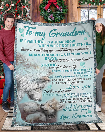 BLANKET FOR GRANDSON – COMFORT & WARMTH GIFT FROM GRANDMA  Sherpa Fleece Quilt Blanket LUAN00 (SKUB06-109)