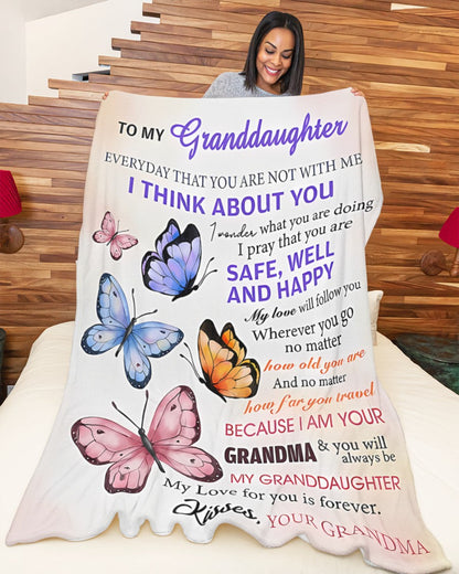 BLANKET FOR GRANDDAUGHTER – COMFORT & WARMTH GIFT FROM GRANDMA  Sherpa Fleece Quilt Blanket LUAN00 (SKUB-BLK-GMD1)