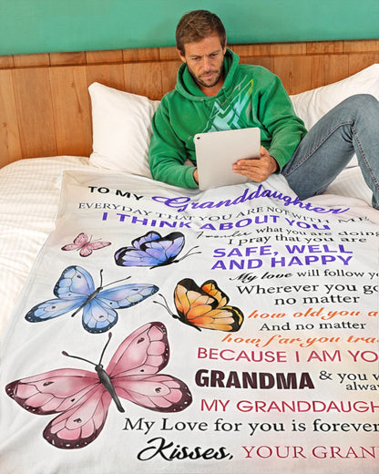 BLANKET FOR GRANDDAUGHTER – COMFORT & WARMTH GIFT FROM GRANDMA  Sherpa Fleece Quilt Blanket LUAN00 (SKUB-BLK-GMD1)