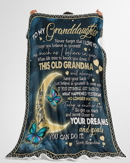 BLANKET FOR GRANDDAUGHTER – COMFORT & WARMTH GIFT FROM GRANDMA  Sherpa Fleece Quilt Blanket hnds00 (SKUB-BLK-GMD2)
