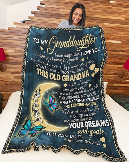 BLANKET FOR GRANDDAUGHTER – COMFORT & WARMTH GIFT FROM GRANDMA  Sherpa Fleece Quilt Blanket LUAN00 (SKUB-BLK-GMD2)