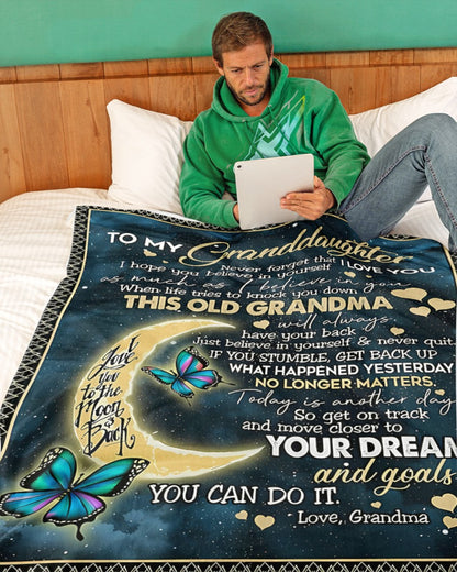 BLANKET FOR GRANDDAUGHTER – COMFORT & WARMTH GIFT FROM GRANDMA  Sherpa Fleece Quilt Blanket LUAN00 (SKUB-BLK-GMD2)
