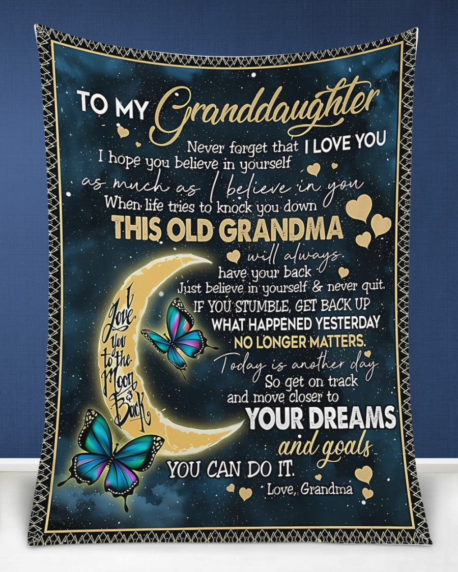 BLANKET FOR GRANDDAUGHTER – COMFORT & WARMTH GIFT FROM GRANDMA  Sherpa Fleece Quilt Blanket LUAN00 (SKUB-BLK-GMD2)