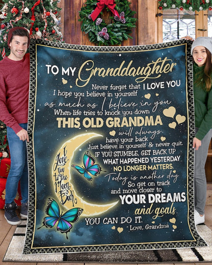 BLANKET FOR GRANDDAUGHTER – COMFORT & WARMTH GIFT FROM GRANDMA  Sherpa Fleece Quilt Blanket LUAN00 (SKUB-BLK-GMD2)