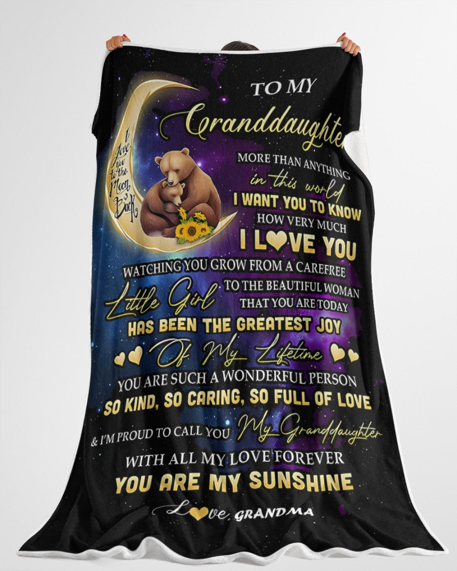 BLANKET FOR GRANDDAUGHTER – COMFORT & WARMTH GIFT FROM GRANDMA  Sherpa Fleece Quilt Blanket hnds00 (SKUB-BLK-GMD3)