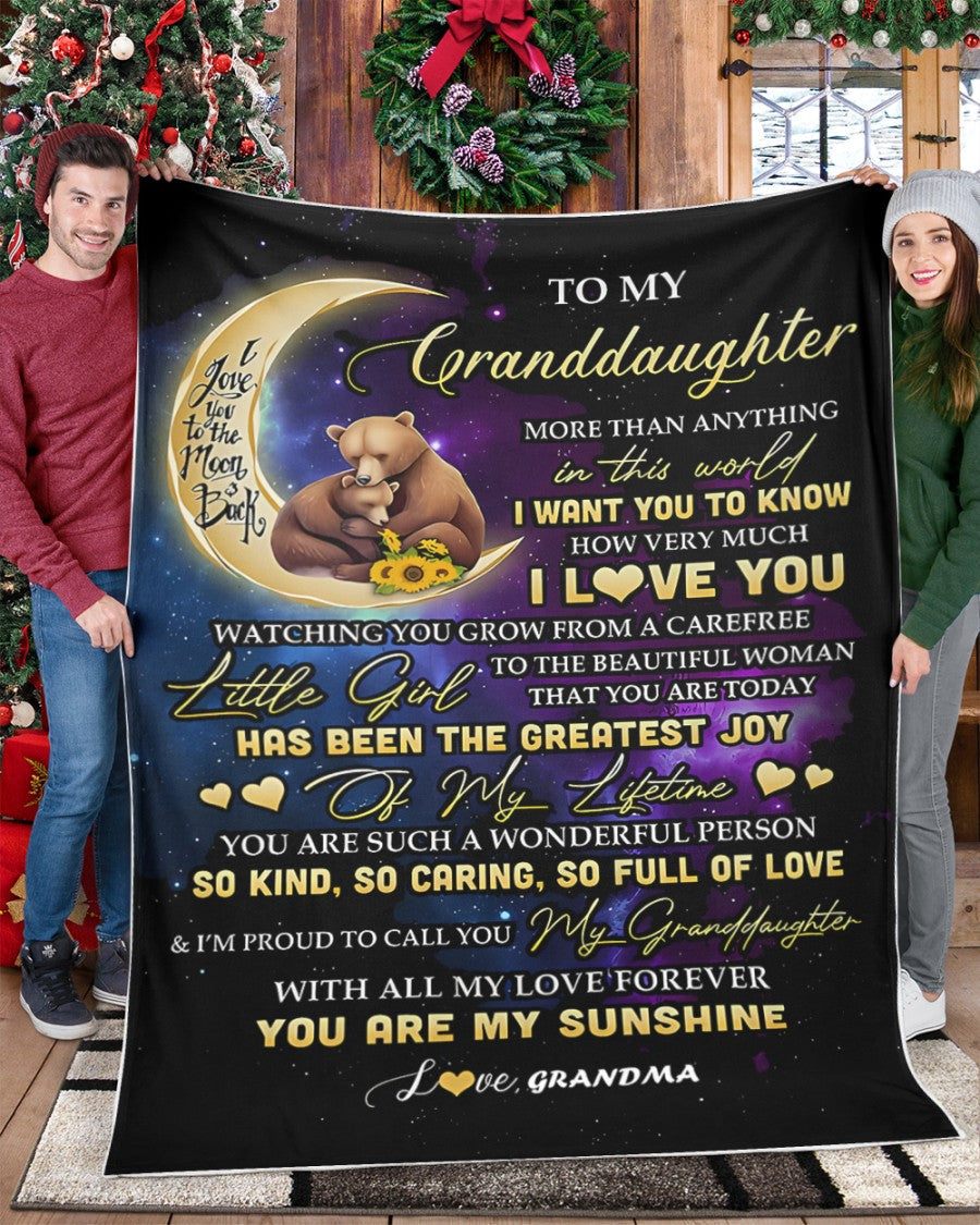 BLANKET FOR GRANDDAUGHTER – COMFORT & WARMTH GIFT FROM GRANDMA  Sherpa Fleece Quilt Blanket LUAN00 (SKUB-BLK-GMD3)