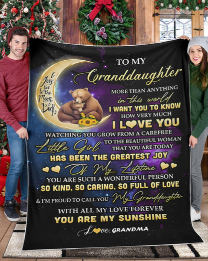 BLANKET FOR GRANDDAUGHTER – COMFORT & WARMTH GIFT FROM GRANDMA  Sherpa Fleece Quilt Blanket LUAN00 (SKUB-BLK-GMD3)