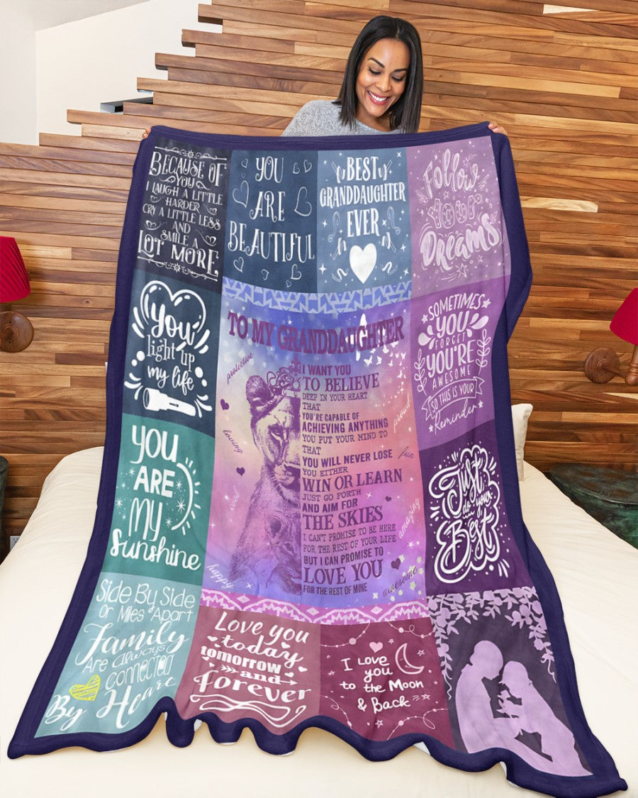 BLANKET FOR GRANDDAUGHTER – COMFORT & WARMTH GIFT FROM GRANDPARENTS  Sherpa Fleece Quilt Blanket LUAN00 (SKUB11-BLK-04)