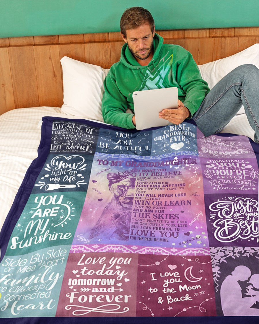 BLANKET FOR GRANDDAUGHTER – COMFORT & WARMTH GIFT FROM GRANDPARENTS  Sherpa Fleece Quilt Blanket LUAN00 (SKUB11-BLK-04)