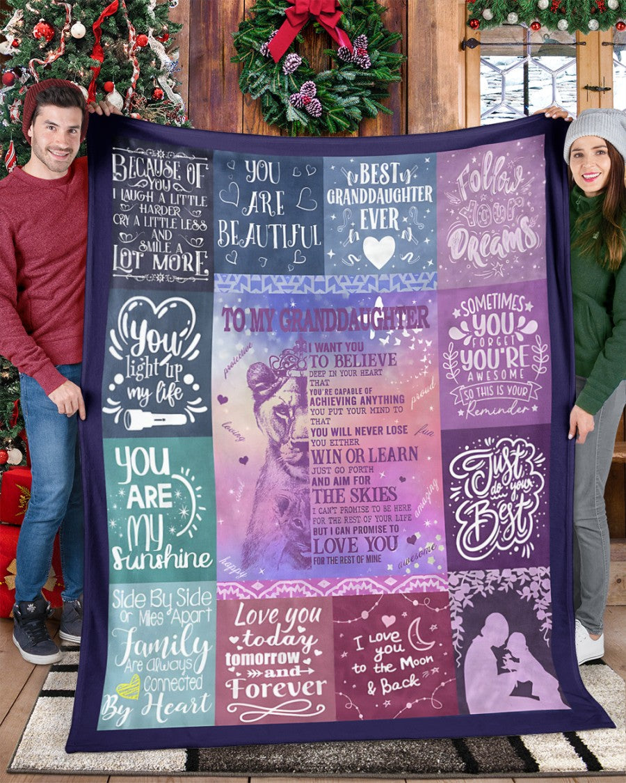 BLANKET FOR GRANDDAUGHTER – COMFORT & WARMTH GIFT FROM GRANDPARENTS  Sherpa Fleece Quilt Blanket LUAN00 (SKUB11-BLK-04)