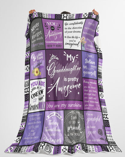 BLANKET FOR GRANDDAUGHTER – COMFORT & WARMTH GIFT FROM GRANDPARENTS  Sherpa Fleece Quilt Blanket LUAN00 (SKUB11-BLK-03)