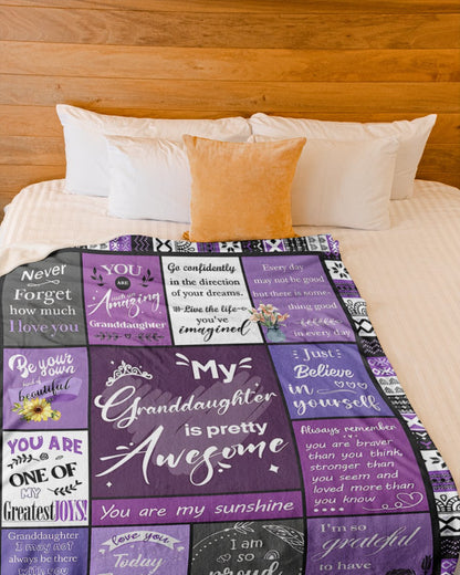 BLANKET FOR GRANDDAUGHTER – COMFORT & WARMTH GIFT FROM GRANDPARENTS  Sherpa Fleece Quilt Blanket LUAN00 (SKUB11-BLK-03)