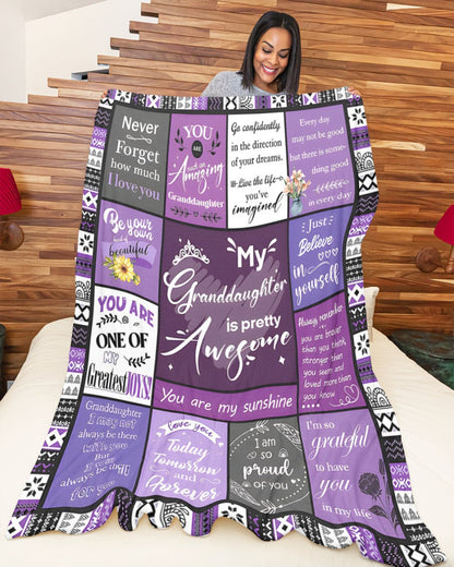 BLANKET FOR GRANDDAUGHTER – COMFORT & WARMTH GIFT FROM GRANDPARENTS  Sherpa Fleece Quilt Blanket LUAN00 (SKUB11-BLK-03)