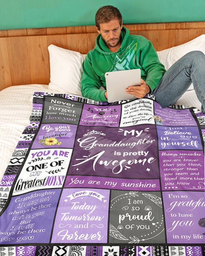 BLANKET FOR GRANDDAUGHTER – COMFORT & WARMTH GIFT FROM GRANDPARENTS  Sherpa Fleece Quilt Blanket LUAN00 (SKUB11-BLK-03)