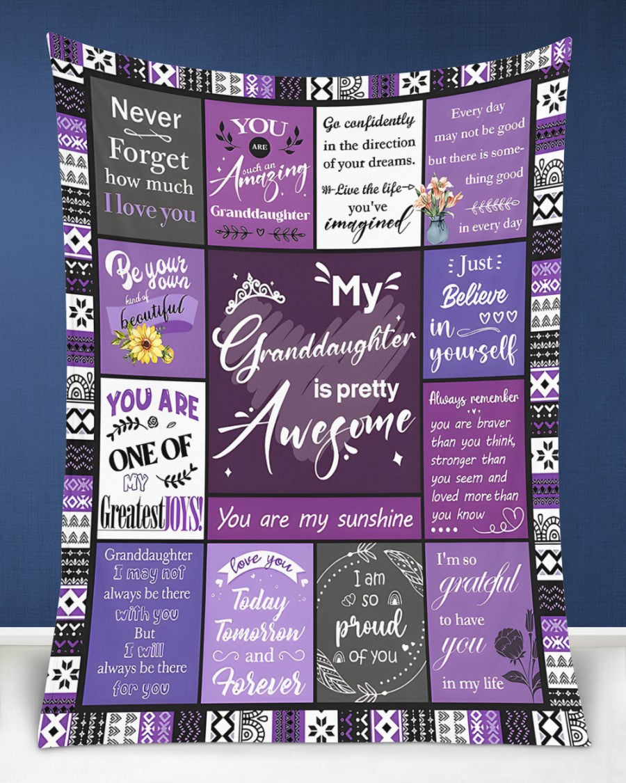 BLANKET FOR GRANDDAUGHTER – COMFORT & WARMTH GIFT FROM GRANDPARENTS  Sherpa Fleece Quilt Blanket LUAN00 (SKUB11-BLK-03)