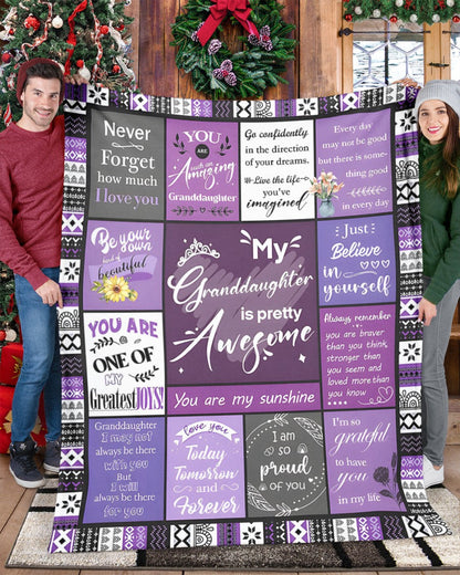 BLANKET FOR GRANDDAUGHTER – COMFORT & WARMTH GIFT FROM GRANDPARENTS  Sherpa Fleece Quilt Blanket LUAN00 (SKUB11-BLK-03)