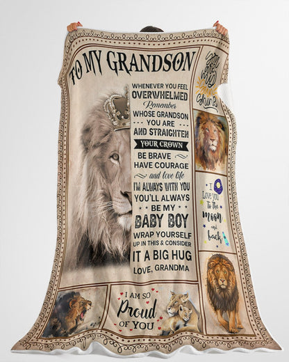 BLANKET FOR GRANDSON – COMFORT & WARMTH GIFT FROM GRANDMA  Sherpa Fleece Quilt Blanket LUAN00 (SKUB12-BLK-02)