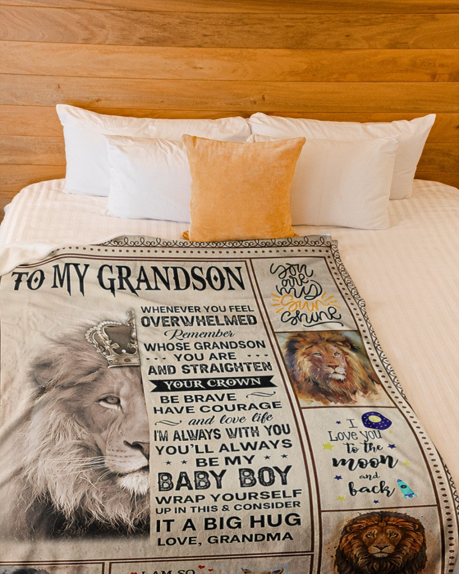 BLANKET FOR GRANDSON – COMFORT & WARMTH GIFT FROM GRANDMA  Sherpa Fleece Quilt Blanket LUAN00 (SKUB12-BLK-02)