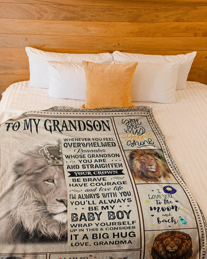 BLANKET FOR GRANDSON – COMFORT & WARMTH GIFT FROM GRANDMA  Sherpa Fleece Quilt Blanket LUAN00 (SKUB12-BLK-02)